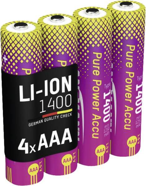 Akku Aaa Ansmann Purepower 1400 4er Li-Ion 1 5v 1400mah 4er Pack