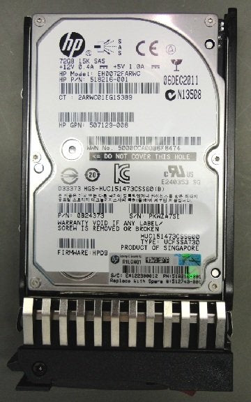 EAN 5704327857716 - HPE 512743-001 disco duro interno 72 GB 15000 RPM 2.5" SAS imagen 1