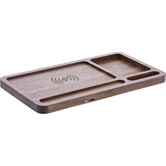 Inline® Woodcharge - Organizer With Integrated Qi Charging Surface