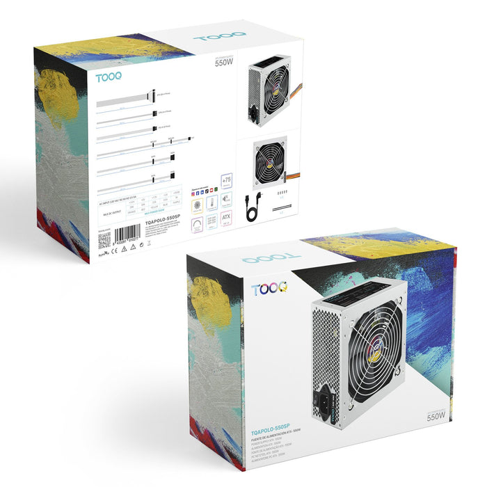 EAN 8433281010277 - TooQ TQAPOLO-550SP unidad de fuente de alimentación 550 W 20+4 pin ATX ATX Plata imagen 2