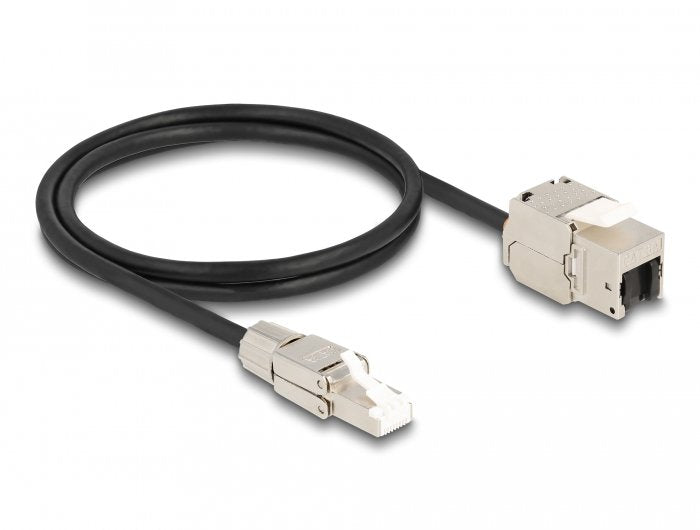 Delock Cable Rj45 Stecker Feldkonfektionierbar Zu Keystone Modul Rj45 Buchse Cat.6a 1 M