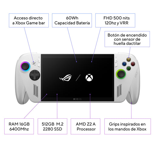 EAN 4711636117173 - ASUS ROG Xbox Ally RC73YA-NH002W videoconsola portátil 17,8 cm (7") Pantalla táctil Wifi Blanco imagen 2