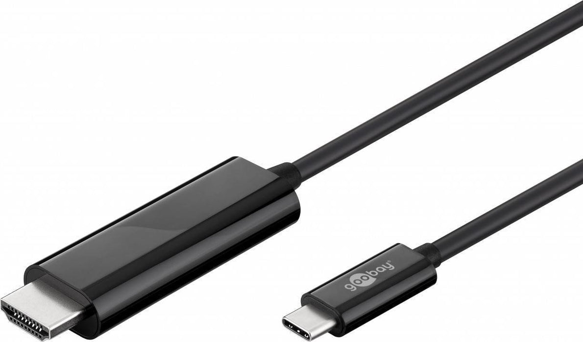 EAN 4040849775284 - Goobay 77528 adaptador de cable de vídeo 1,8 m USB Tipo C HDMI Negro imagen 1