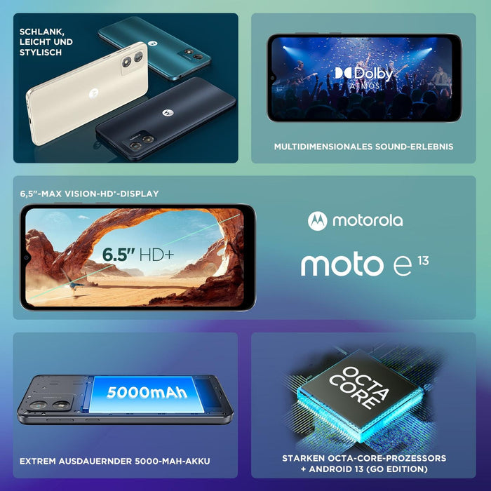 EAN 840023258824 - Motorola 13 16,5 cm (6.5") SIM doble Android 13 Go edition 4G USB Tipo C 8 GB 128 GB 5000 mAh Negro imagen 11