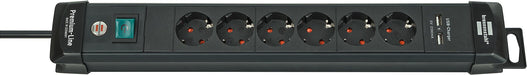 EAN 4007123662975 - Brennenstuhl 1951160601 base múltiple 3 m 6 salidas AC Interior Negro imagen 1