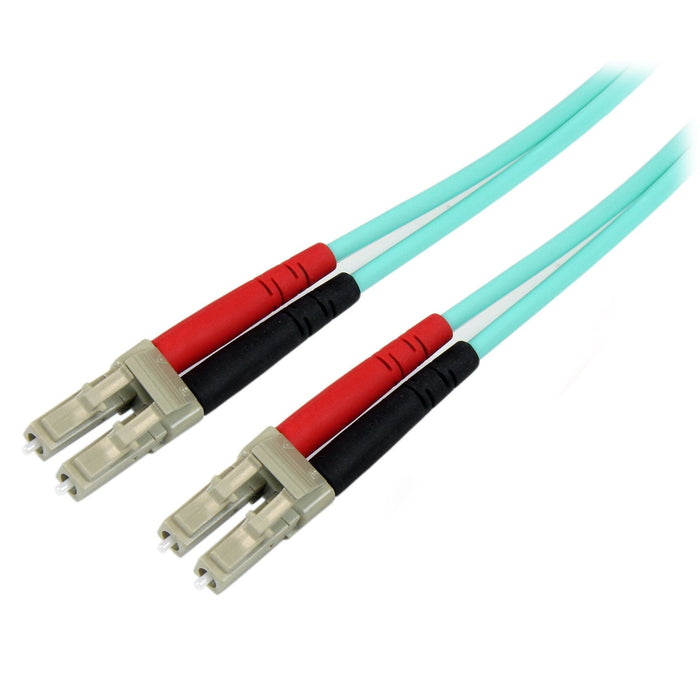 Startech.Com 10m (30ft) Lc/Upc To Lc/Upc Om3 Multimode Fiber Optic Cable Full Duplex 50/125â?M Zipcord Fiber Cable 100g Networks Lommf/Vcsel <0.3db Low Insertion Loss Lszh Fiber Patch Cord Cable De Interconexión Lc De Modos Múltiples (M) A
