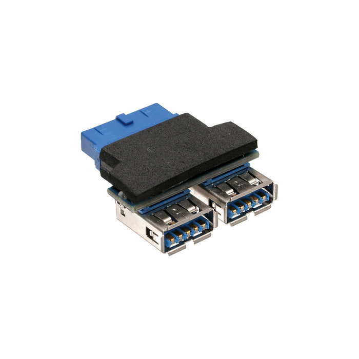 Adaptador Inline Usb 3.0 Interno 2x Usb A Hembra Al Cabezal De La Placa Base