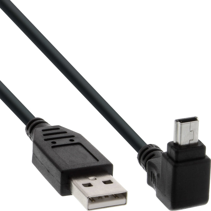Inline Usb Tipo A Macho A Mini 5 Pines Macho En Ángulo De 90° Negro 0,5 M