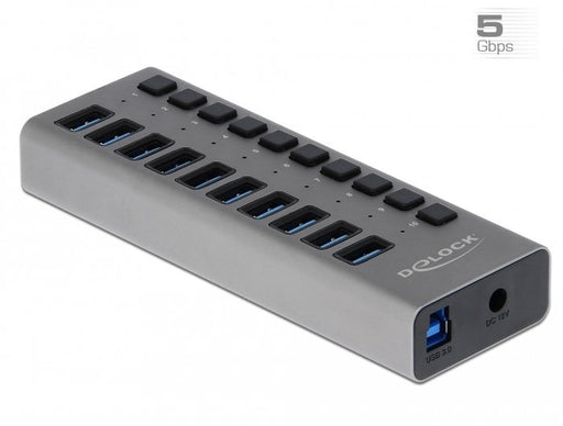 EAN 4043619636709 - DeLOCK 63670 hub de interfaz USB 3.2 Gen 1 (3.1 Gen 1) Type-B 5000 Mbit/s Gris imagen 1