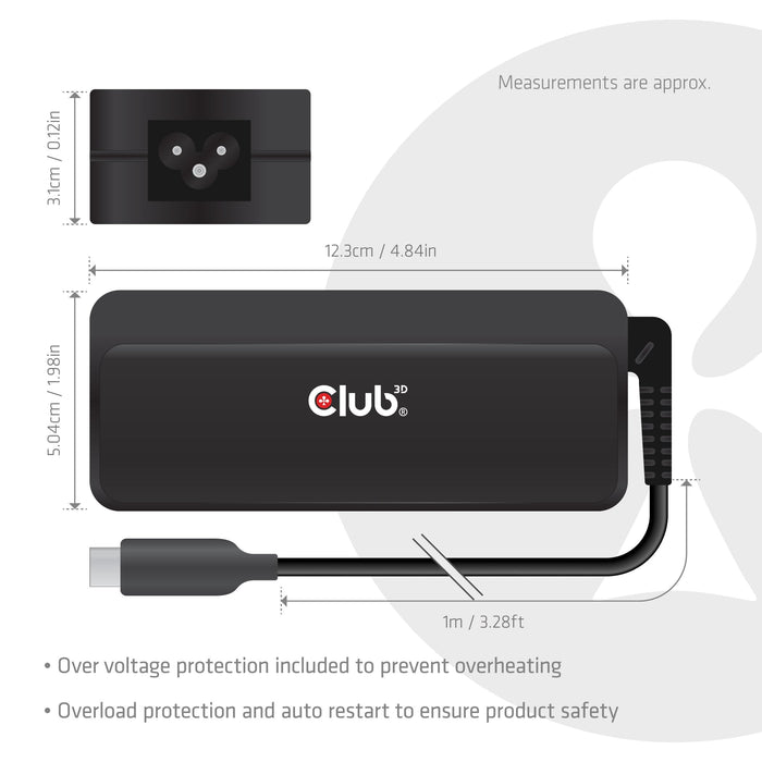 Club3d Laptop-Cargador Usb-C Pd3.1 140w, Gan Retail