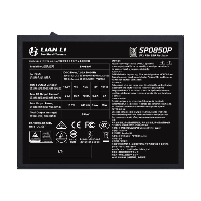 850w Lian Li Sp Series Platinum Atx 3.1 Schwarz