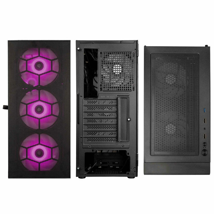 Caja Pc Semitorre Atx Observatory Hf Mesh A-Rgb Negro Kolink Bahías Int: 2x3.5'' O 2.5''/ 2x3.5''O 2.5''/ 2 X 2.5/ 2xusb2.0, 1xusb3.0/ Audio In/Out