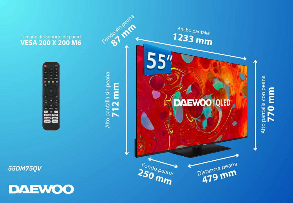 EAN 8698902063128 - Daewoo 55DM75QV Televisor 139,7 cm (55") 4K Ultra HD Smart TV Wifi Negro imagen 11