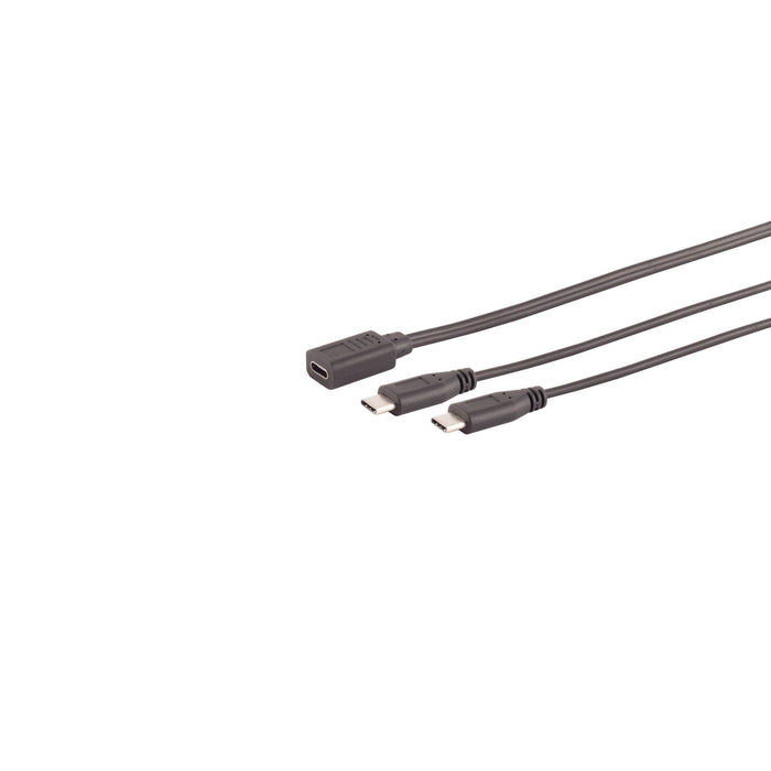 S-Impuls Usb-C Y Cable, 2x Usb-C, 2.0, Negro, 0,3m