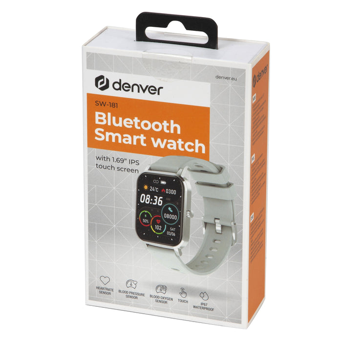 EAN 5706751060526 - Denver SW-181GREY Relojes inteligentes y deportivos 4,32 cm (1.7") IPS Digital Pantalla táctil Plata Reno imagen 4