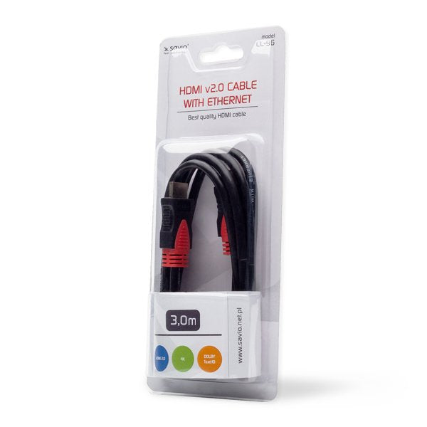 EAN 5901986041962 - Savio CL-96 cable HDMI 3 m HDMI tipo A (Estándar) Negro imagen 2
