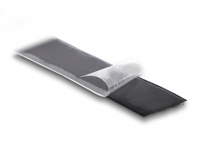 Delock 20859 Cinta De Gancho Y Bucle De Alta Resistencia Autoadhesiva La 25 M X An 25 Mm Negra