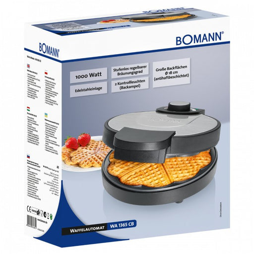 EAN 4004470616811 - Bomann WA 1365 CB 6 barquillo(s) 1000 W Negro, Acero inoxidable imagen 2