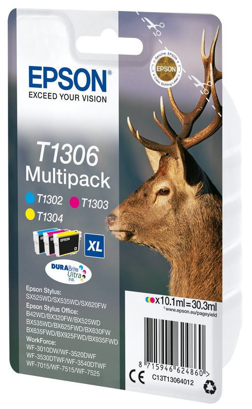 EAN 8715946624860 - Epson Stag T1306 cartucho de tinta 1 pieza(s) Original Alto rendimiento (XL) Cian, Magenta, Amarillo imagen 1