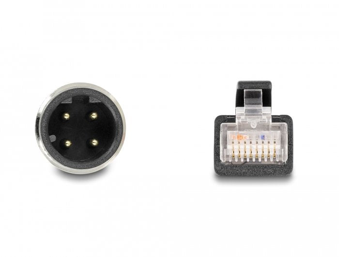 Delock Cable De Red M12 D-Kodiert 4 Pin Macho A Rj45 Macho 50 Cm