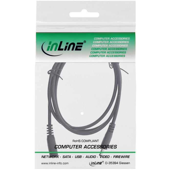 Cable De Extensión De Cc Inline, Enchufe De Cc Macho/Hembra 4,0x1,7 Mm, Awg 18, Negro, 0,5 M