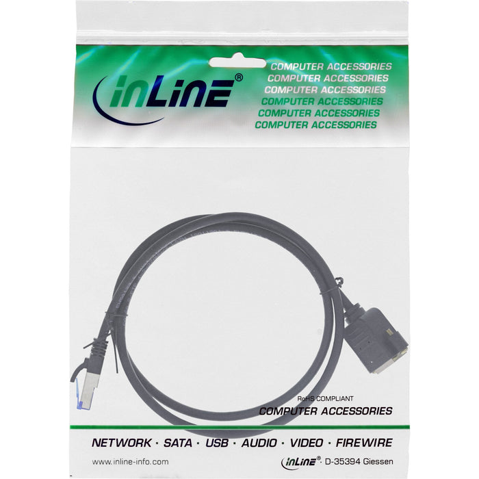 Extensión Incorporada De Cable De Red Inline, S/Ftp (Pimf), Cat.6a, Libre De Halógenos, Cobre, Negro, 2 M