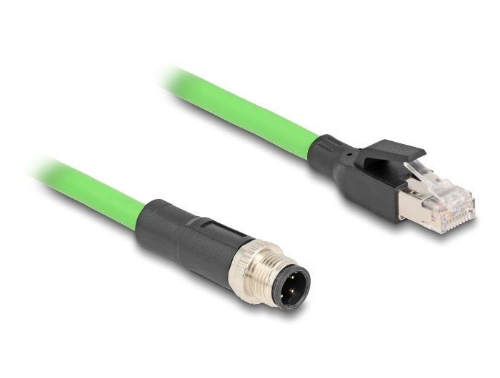 Delock 80427 Cable M12 Codificado D 4 Pin Macho A Rj45 Macho Pur (Tpu) 2 M