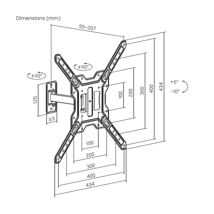 EAN 8435739904107 - AISENS WT65TSE-415 soporte para TV 165,1 cm (65") imagen 7