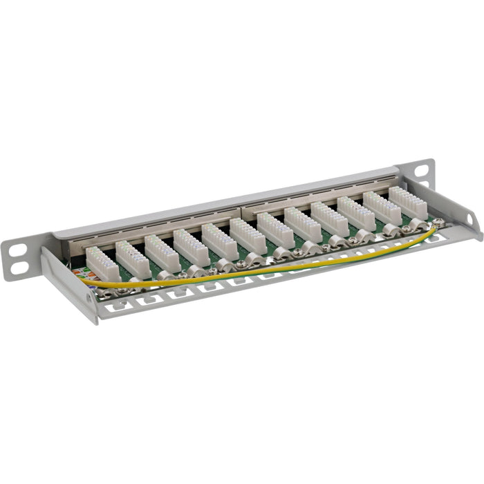 Patch Panel Inline De 10" Cat.6a 0.5u 12 Puertos, Gris Claro, Ral7035