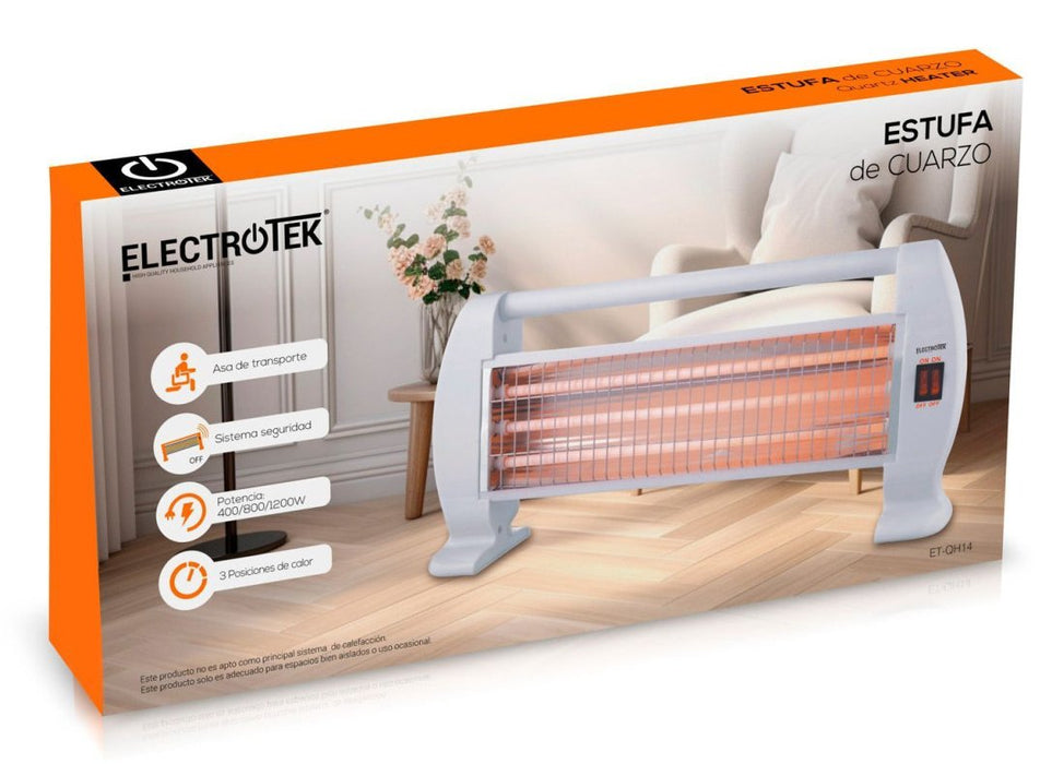 EAN 8436568813066 - THULOS ET-QH14 calefactor eléctrico Interior Blanco 1200 W Calefactor eléctrico de cuarzo imagen 4