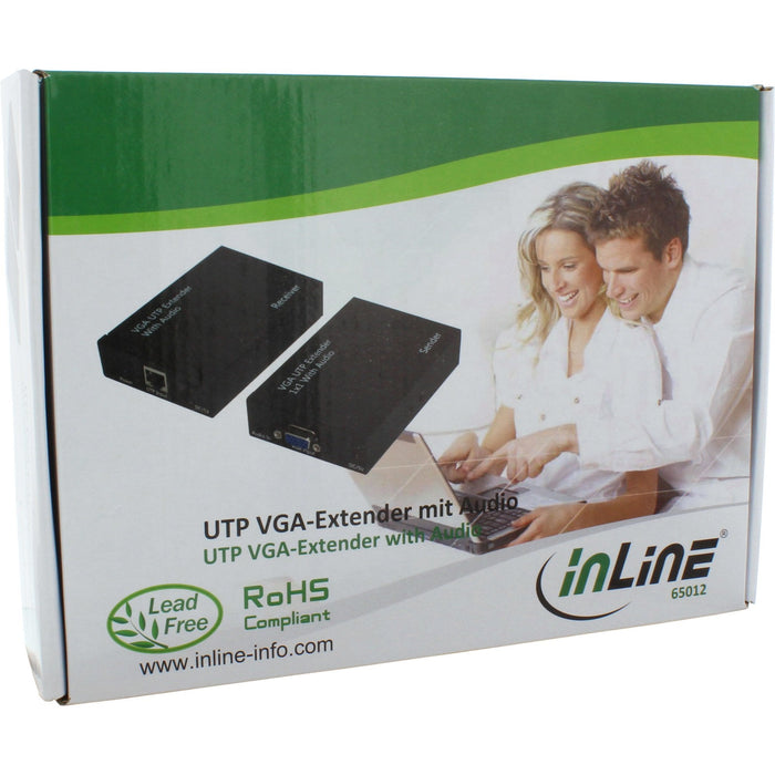 Inline Vga Extender Sobre Rj45 Cable De Red Utp/Stp Con Audio Hasta 300m