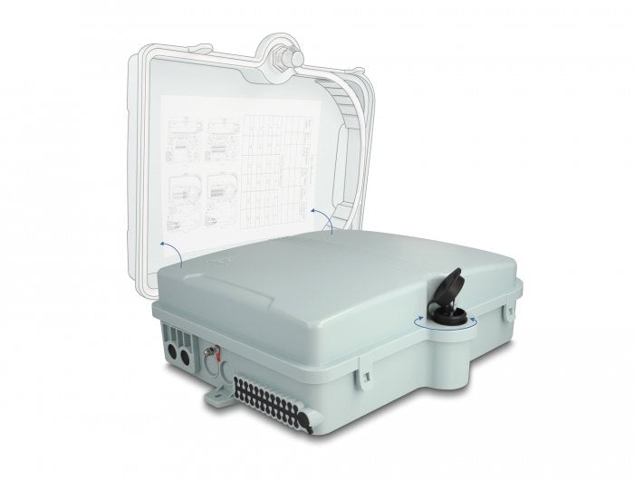 Lwl Verteilerbox Für Innen- Und Aussenbereich Ip65 Wasserfest Abschliessbar 24 Port Grau