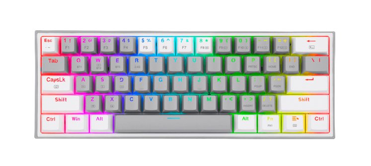 EAN 6950376706706 - REDRAGON FIZZ PRO K616 teclado Juego USB + RF Wireless + Bluetooth QWERTY Inglés Gris, Blanco imagen 1