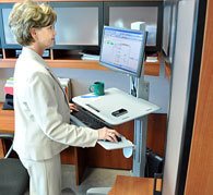 Ergotron Workfit-C Single Ld, Estación De Trabajo Móvil Para Sentarse Y Pararse 24-198-055, Mesa De Trabajo Gris 24-198-055