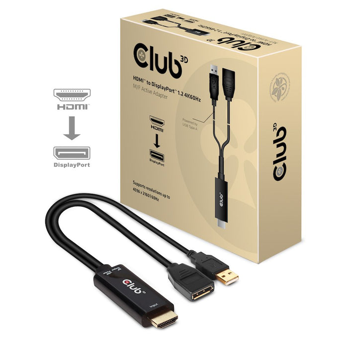 EAN 8719214471484 - CLUB3D CAC-1331 adaptador de cable de vídeo 0,25 m HDMI DisplayPort Negro imagen 1