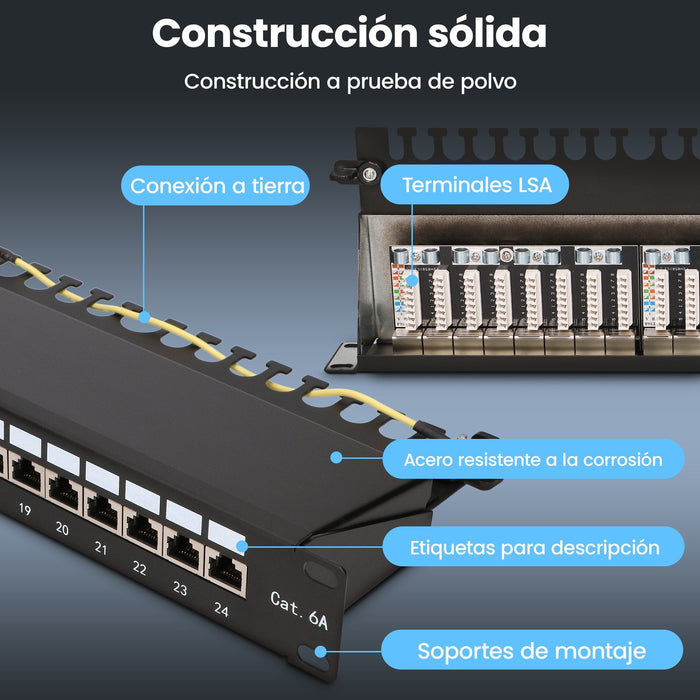 Extralink Cat6a Stp Patch Panel 24 Port - Cable - Cat 6a