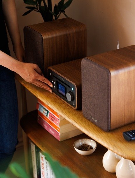 Pure Classic Stereo Mini Stereoanlage Dab+ Fm, Bluetooth, Cd, Usb Braun Walnuss