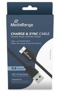 Mediarange Ladecable Usb-A A Micro-B Usb 3.0, 0,5m, Sw