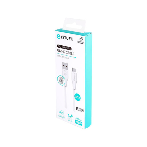 EAN 5715063042298 - eSTUFF ES605170 cable USB USB 2.0 1 m USB C USB A 60 W Blanco imagen 2