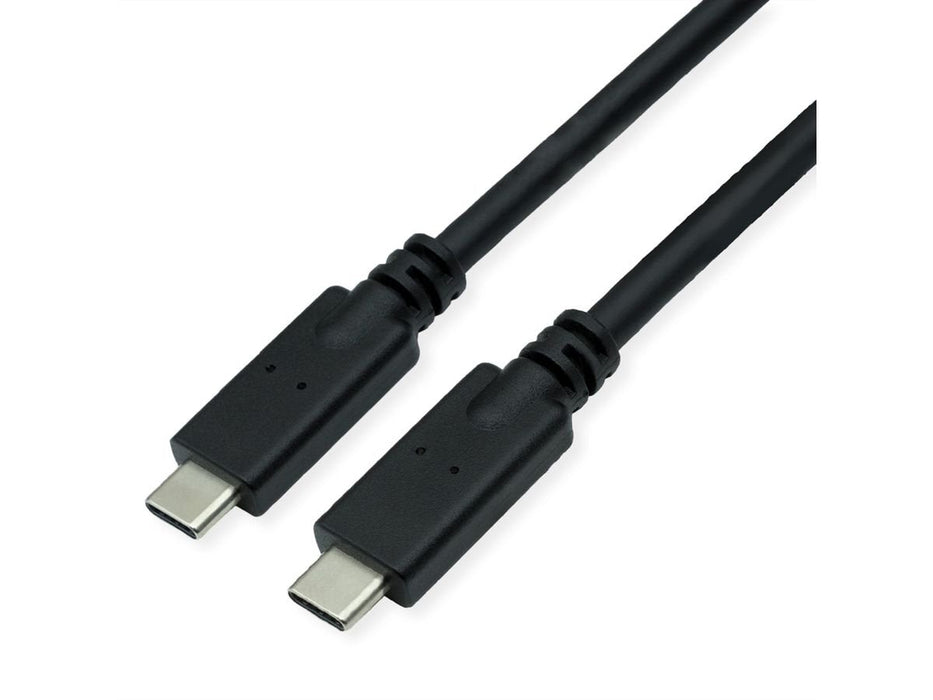 Roline Usb 3.2 Gen 2 Kompatibles Cable, C-C, St St, 4k Uhd-1, 10gbit S, Emark, 100w, Schwarz, 5 M