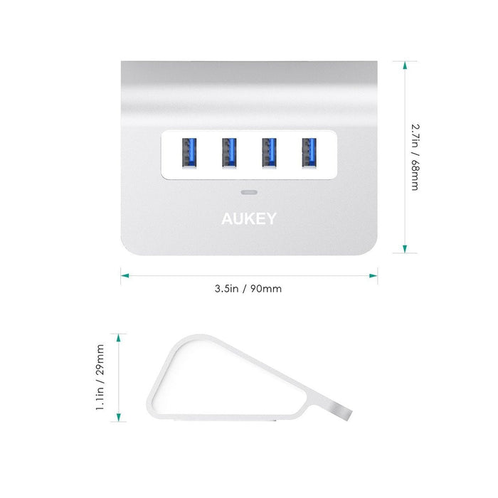 Aukey Cb-H5 Aluminium Hub Usb-A  4in1  4xusb 3.0  5gbps