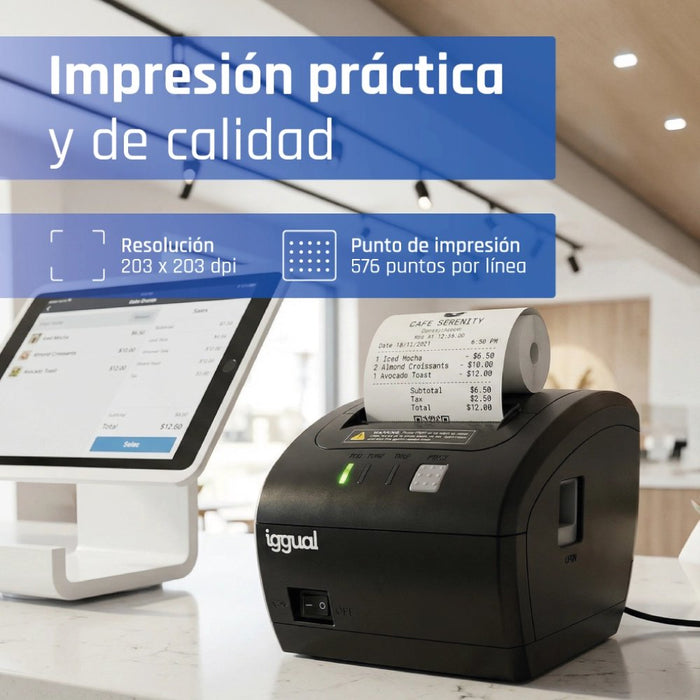 EAN 8435364319321 - iggual TP Easy 80 WiFi 203 x 203 DPI Inalámbrico y alámbrico Transferencia térmica Impresora de recibos imagen 12