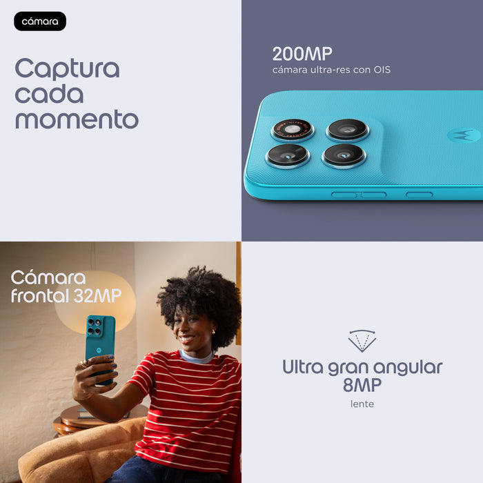 Motorola Moto G87 5g Smartphone Sim Doble Ram 12 Gb / Memoria Interna 256 Gb Microsd Slot Pantalla Oled 6.78" 2772 X 1272 Píxeles (120 Hz) 3 X Cámaras Traseras 200 Mp 8 Mp Front Camera 32 Mp Pantone Blue Atoll