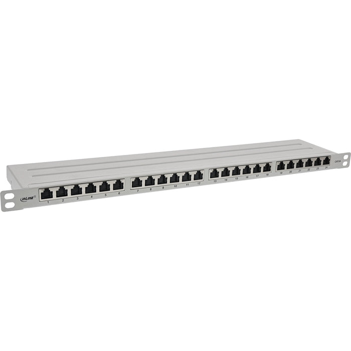 Inline® 19" Patch Panel Cat.6a 0.5 U 24-Port, With Dust Projoection, Gris