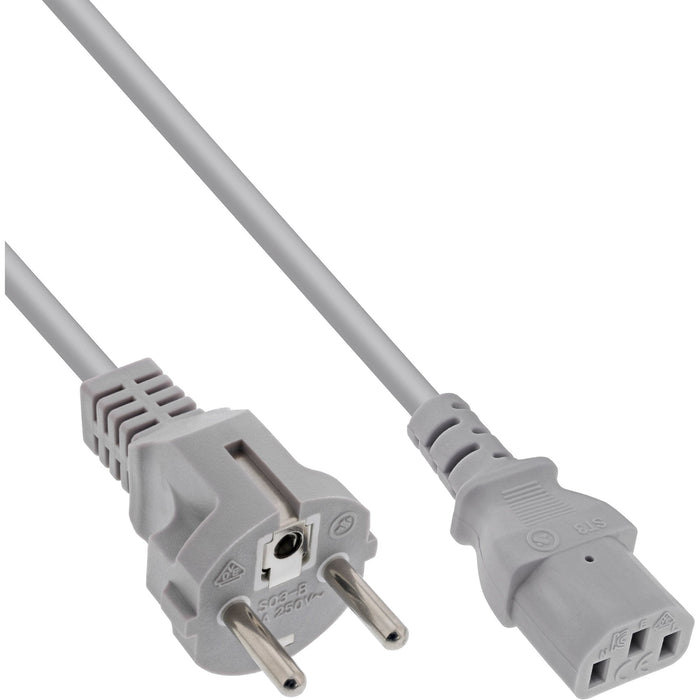 Cable De Alimentación Inline Tipo F A Conector Iec Gris 1,5m