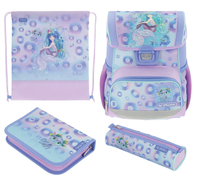 Herlitz Loop Plus Mystic Mermaid Juego De Mochila Escolar Niño/Niña Poliéster Azul, Verde, Rosa