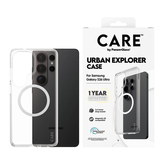 Panzerglass Care Urban Explorer Case Transp.W. Blanco Qi Samsung Galaxy S26 Ultra