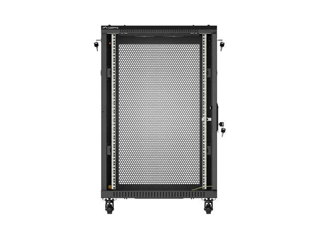 Lanberg Rack Cabinet 19 " Free Standing 18u 600x600 Flat Pack With Mesh Door Black