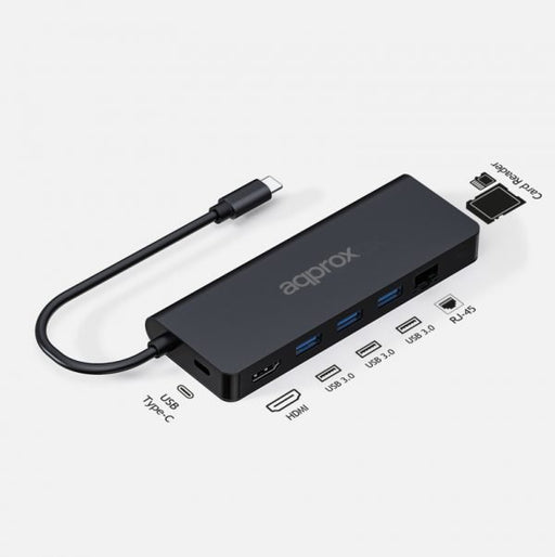 EAN 8435099531555 - Approx APPC53 base para portátil y replicador de puertos USB 3.2 Gen 1 (3.1 Gen 1) Type-C Negro imagen 2