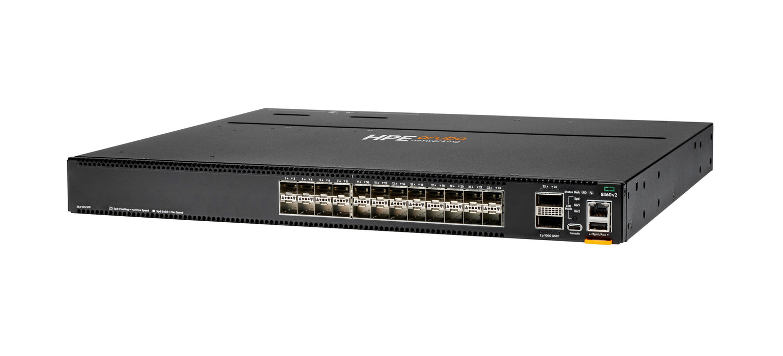 EAN 0190017591834 - HPE Aruba Networking CX 8360-24XF2C v2 24p 10G SFP+ 2p 100G QSFP28 FB 3 Fans 2AC Bundle imagen 2